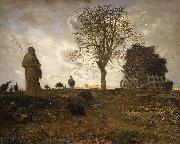 Jean-Franc Millet Autumn landscape with a flock of Turkeys Germany oil painting reproduction